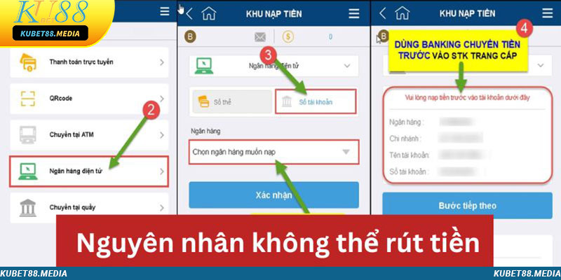 Nguyên nhân rút tiền Kubet88 thất bại